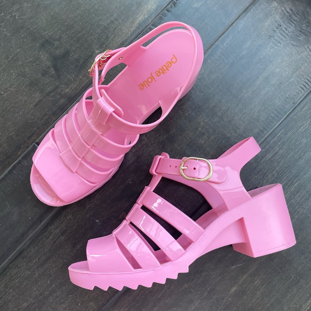 Pink platform sandals